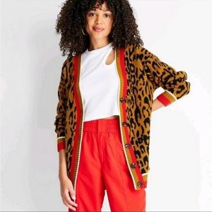 Future collective x Target Kahlana Barfield Brown Leopard cardigan.